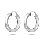 oorringen driehoekige buis 5 mm zilver gerhodineerd