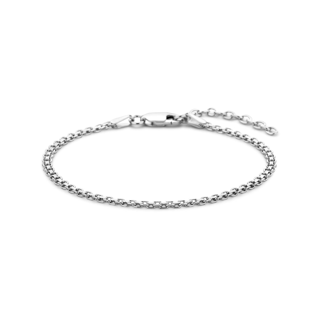 Armband Bismarck 2,4 mm 16 + 3 cm Silber rhodiniert
