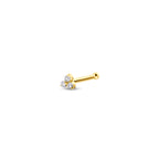 Nasenstecker Zirkonia Kugel 14K Gelbgold