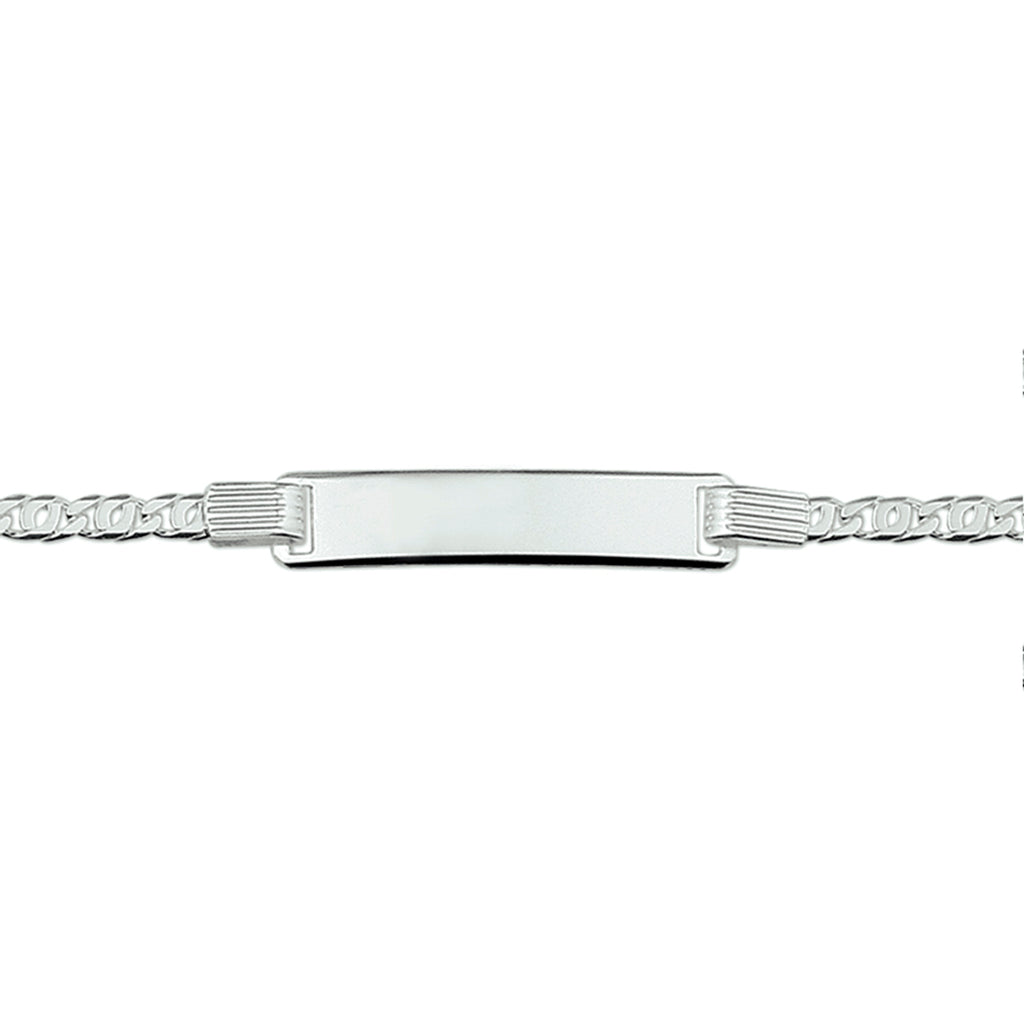 graveerarmband valkenoog plaat 6,0 mm zilver wit