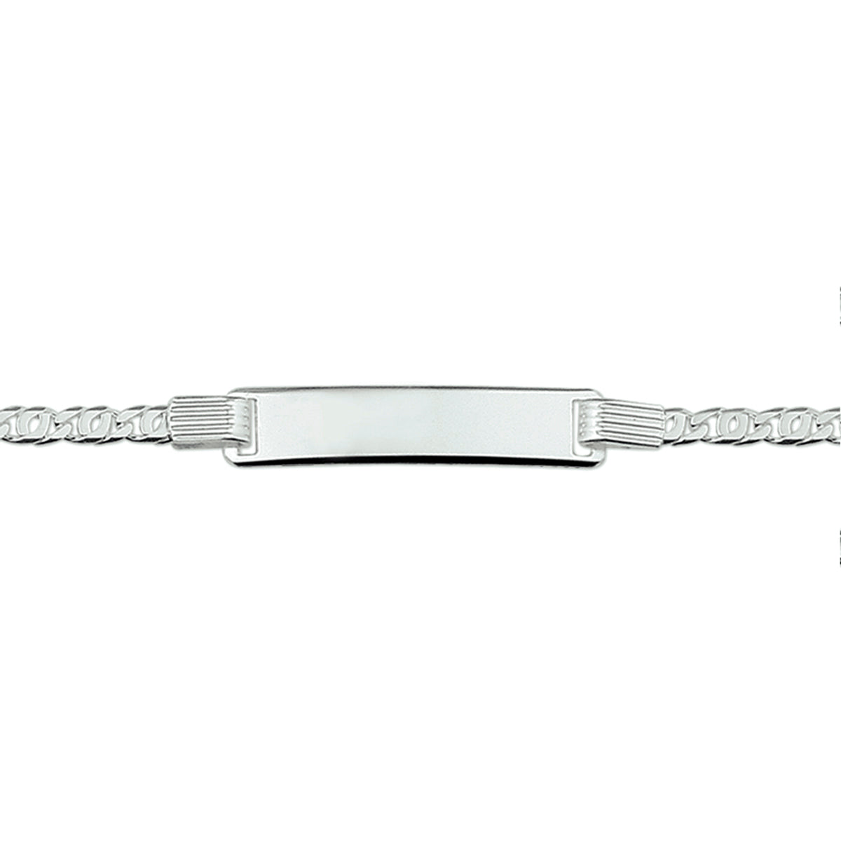 graveerarmband valkenoog plaat 6,0 mm zilver wit