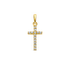 9k Anhänger Kreuz Zirkonia 13,5 mm 9K Gelb
