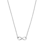 Halskette Infinity Zirkonia 41 + 4 cm Silber rhodiniert