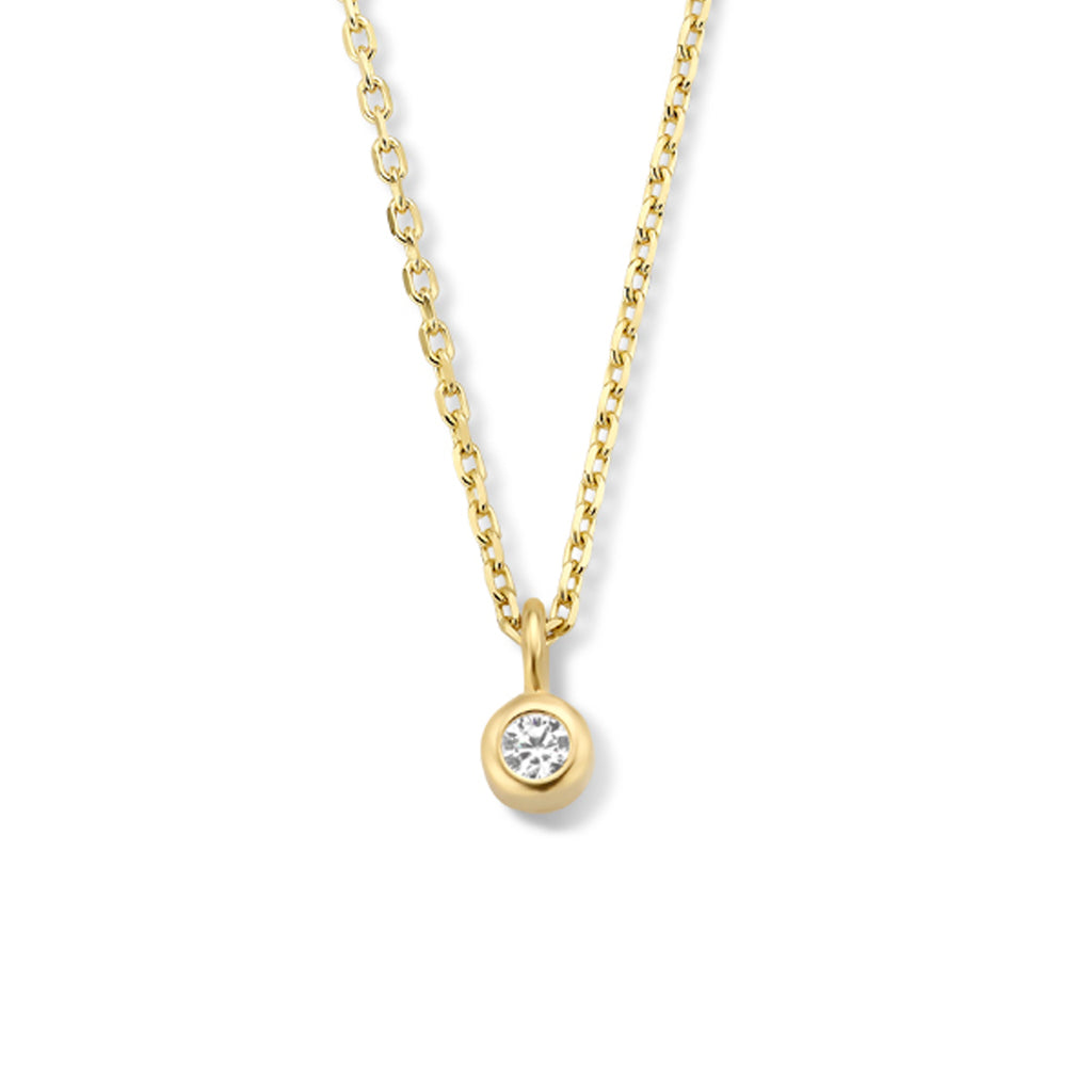 Halskette Zirkonia 41 + 3 cm 14K Gelbgold