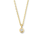 Halskette Zirkonia 41 + 3 cm 14K Gelbgold