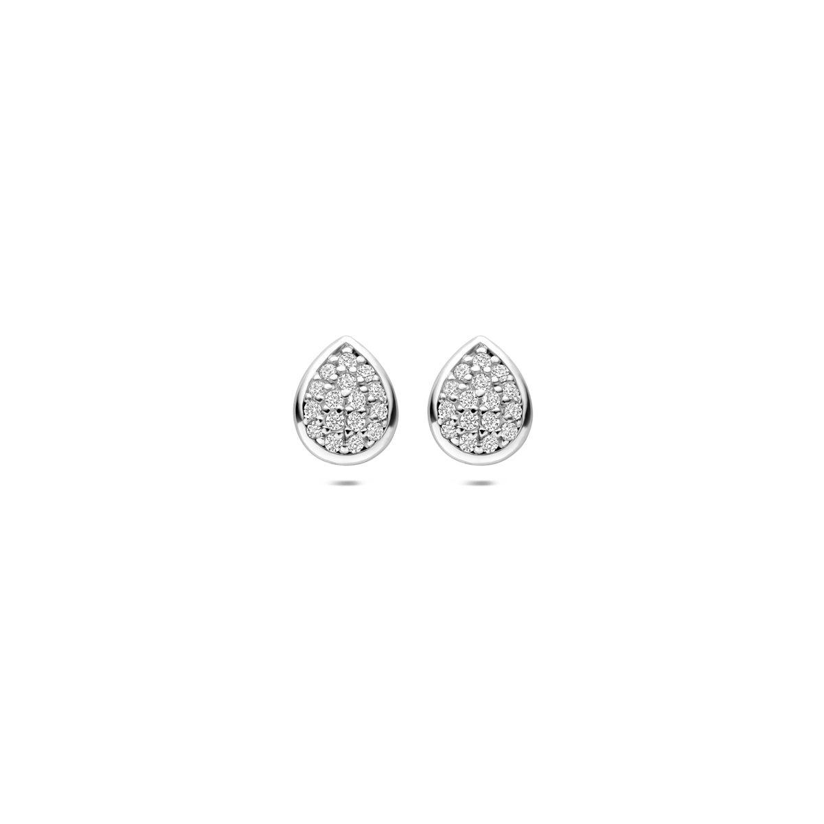 Ohrstecker Tropfen Zirkonia 6 mm Silber rhodiniert
