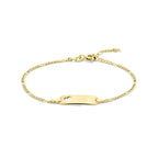 graveerarmband hart plaat 5,3 mm 15,5 - 19 cm 14K geelgoud - rechthoek