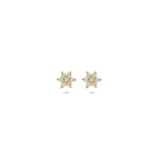 9k oorknoppen zirkonia 4,5 mm 9K geel