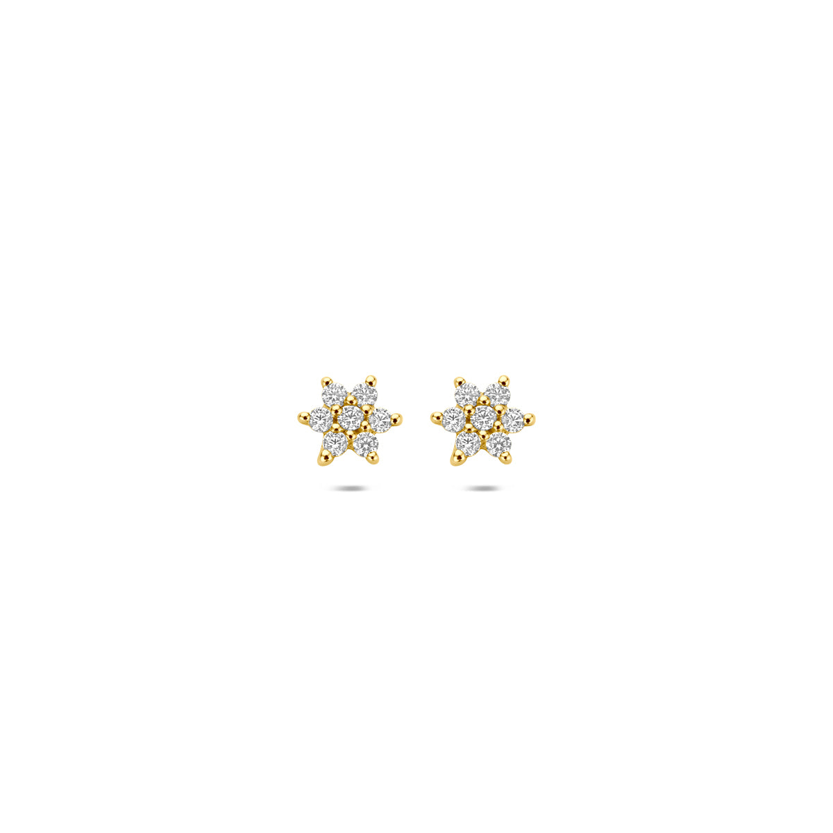 9k oorknoppen zirkonia 4,5 mm 9K geel
