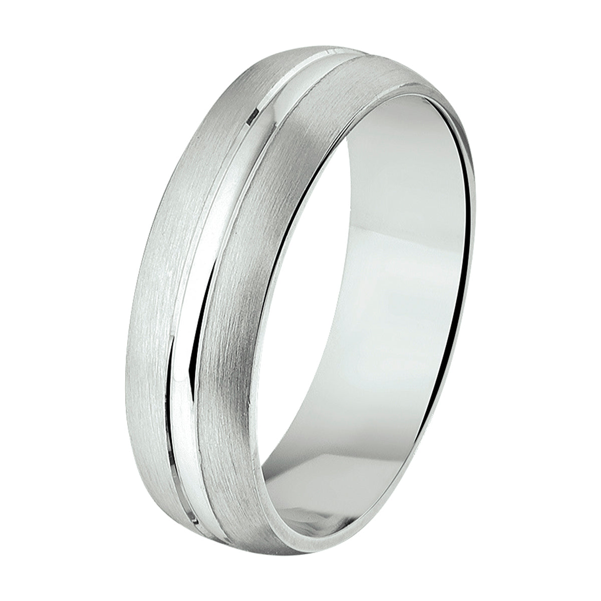 Ring A109 – 6 mm – ohne CZ, Silber rhodiniert