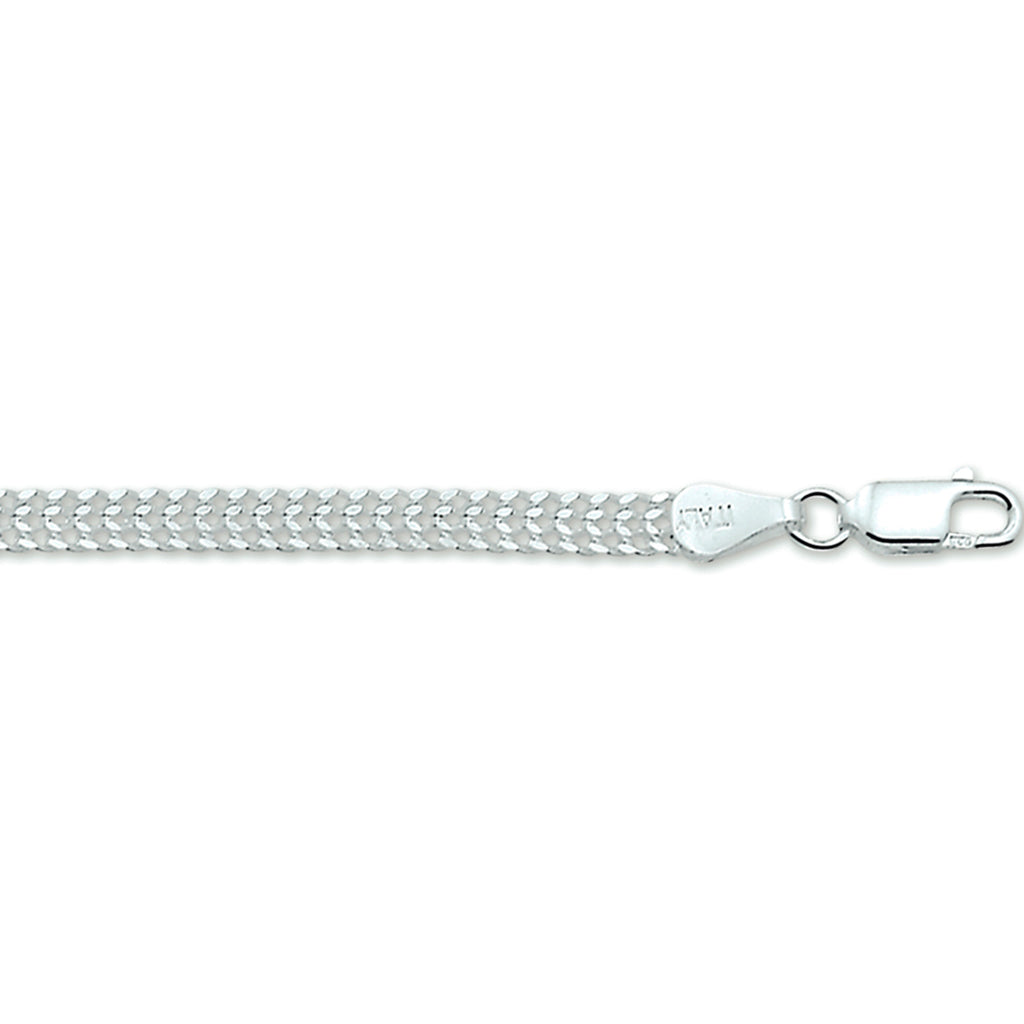 armband dubbel gourmette 4,3 mm zilver wit