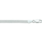 armband dubbel gourmette 4,3 mm zilver wit