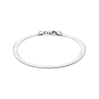 armband slang plat 3,6 mm 18,5 cm zilver gerhodineerd
