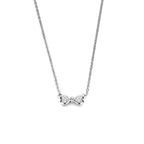 Kette Schleife Zirkonia 42 - 45 cm Silber rhodiniert