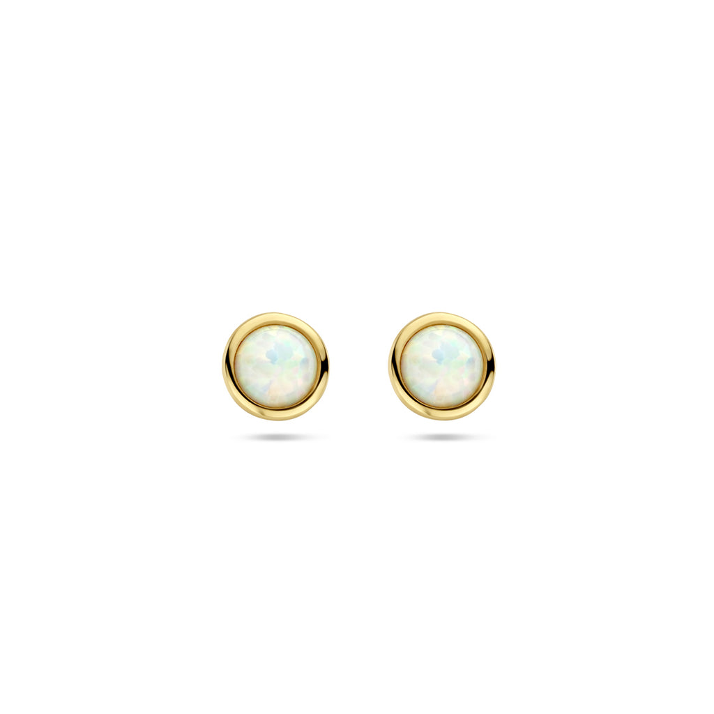 oorknoppen opaal 14K geelgoud