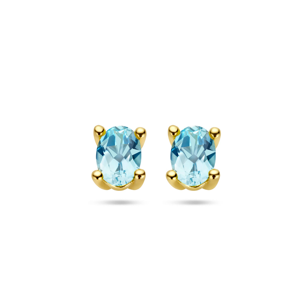 Ohrstecker Blautopas 14K Gelbgold
