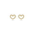 oorknoppen hartje lab grown diamant 0.19ct (2x 0.095ct) g vs 6,5 mm 14K geelgoud