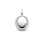 medaillon ovaal bolletjes zilver gerhodineerd