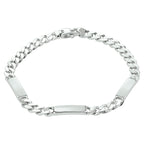 Gravurarmband Gourmet-Kette 6-seitig geschliffene Platte 5,0 mm rhodiniertes Silber