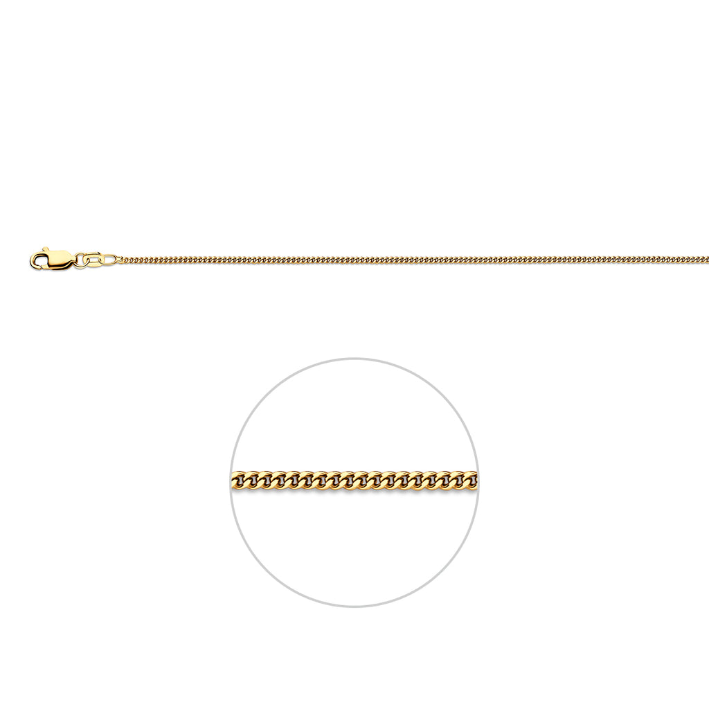 gourmette 1,4 mm 3 micron zilver verguld (geel)