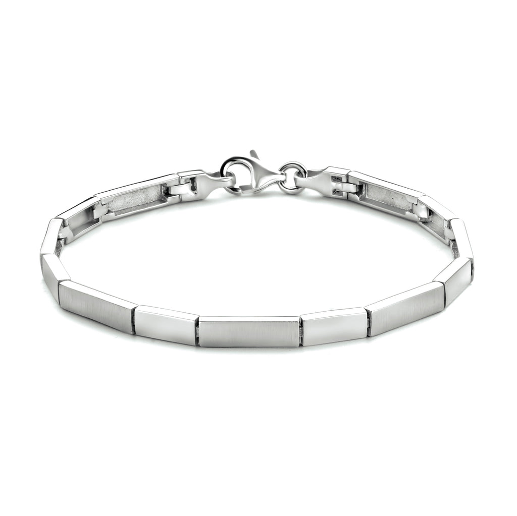 Armband 4,3 mm 19 cm Poly/Silber matt rhodiniert