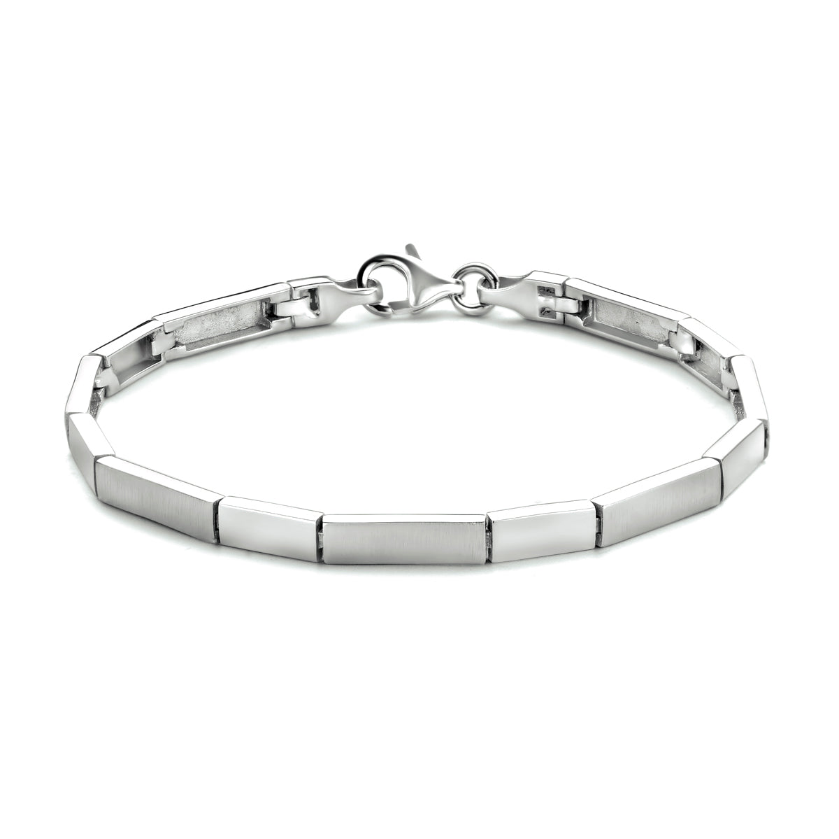 Armband 4,3 mm 19 cm Poly/Silber matt rhodiniert