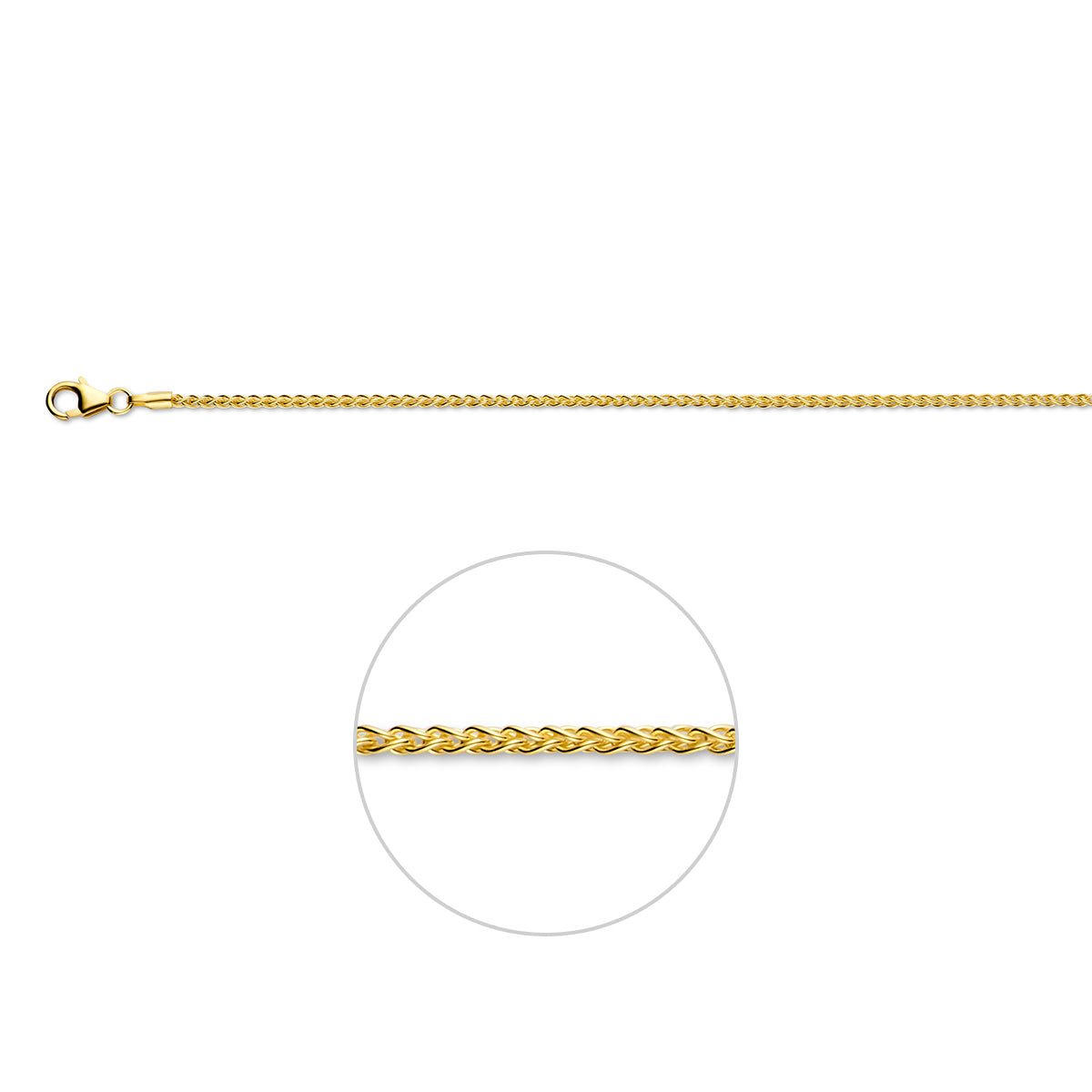 armband vossestaart 1,7 mm 14K geelgoud