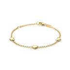Armband Herzen 11 - 13 cm 14K Gelbgold
