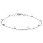 Armband Kugeln 1,2 mm 17 + 2 cm Silber rhodiniert