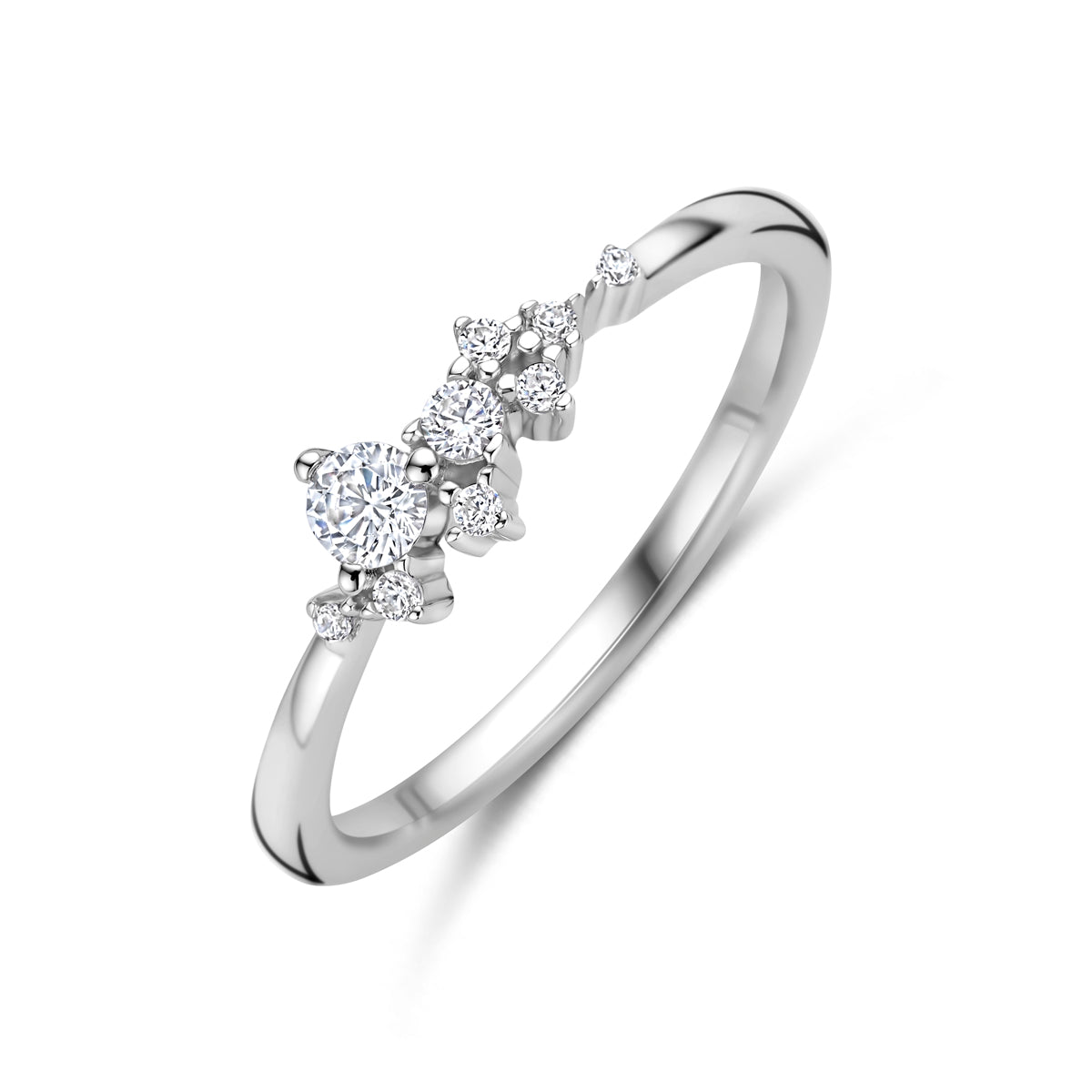 Ring Zirkonia Silber rhodiniert