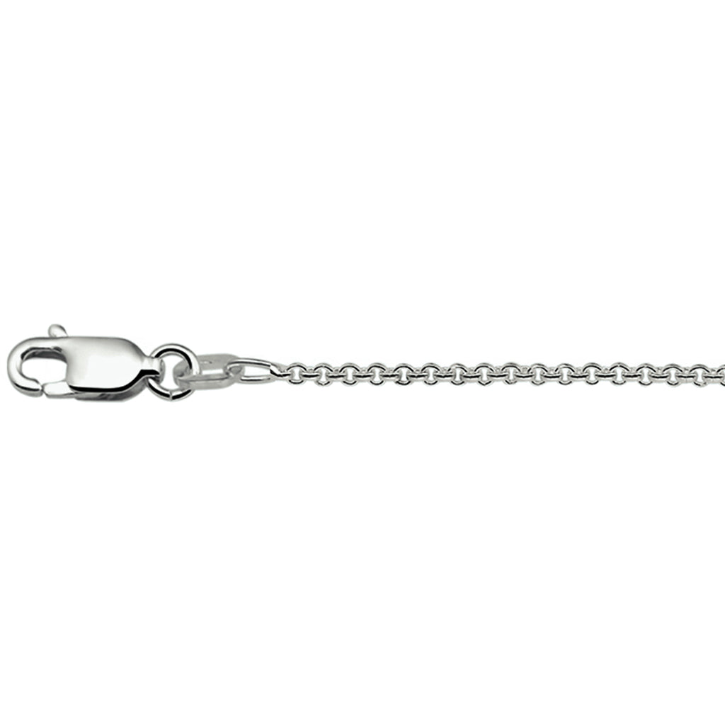 collier anker rond 1,3 mm 41 + 4 cm zilver gerhodineerd