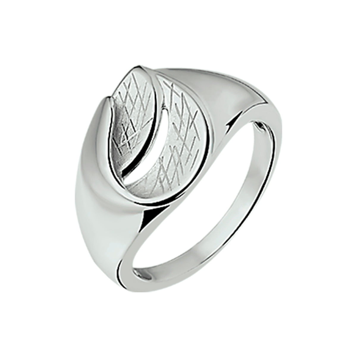 ring gescratcht zilver gerhodineerd