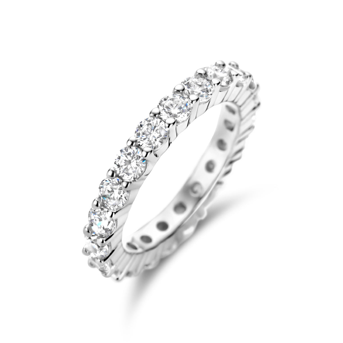 aanschuifring zirkonia zilver gerhodineerd