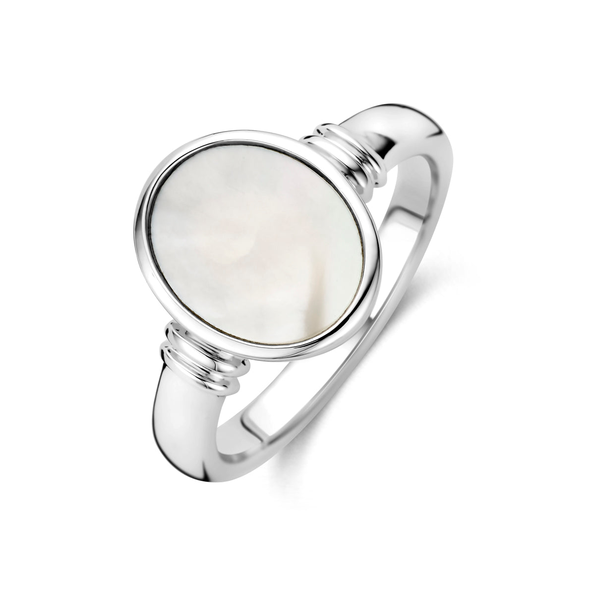 Ring Perlmutt Silber rhodiniert