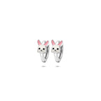 Klappohrringe Emaille Hase 10 mm Silber rhodiniert