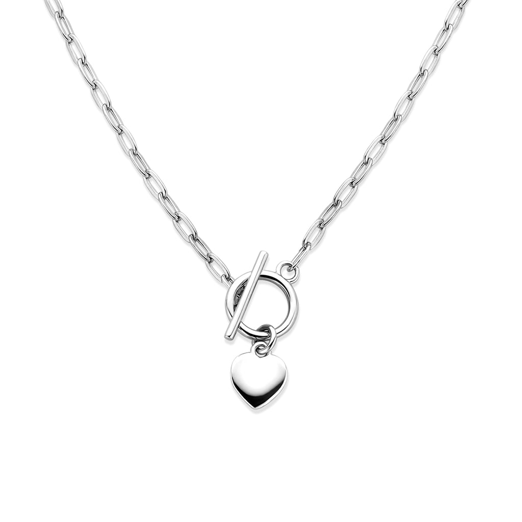 collier hartje kapittelslot 42 cm zilver gerhodineerd