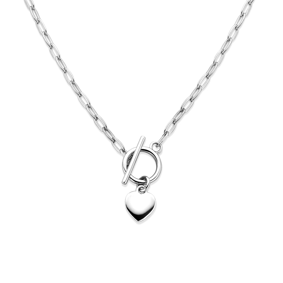 collier hartje kapittelslot 42 cm zilver gerhodineerd