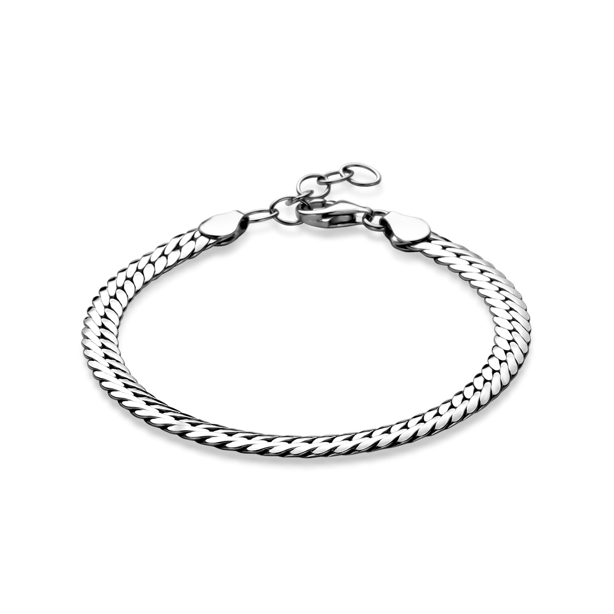 Armband Gourmette 5 mm 17 + 3 cm Silber rhodiniert