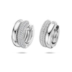 klapoorringen zirkonia 17,5 mm zilver gerhodineerd