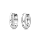 Klappcreolen Zirkonia 12,5 mm Silber rhodiniert
