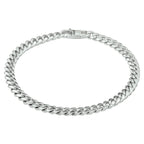 Armband Panzerkette 6-fach geschliffen 4,8 mm 19 cm Silber rhodiniert