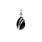 Anhänger Tropfen Onyx 16 mm Silber rhodiniert