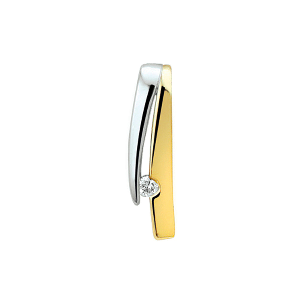 Anhänger Zirkonia 14K Bicolor Gold Gelb/Weiß
