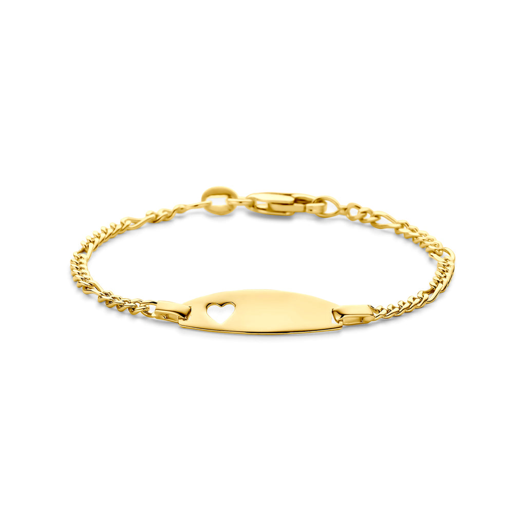 Gravurarmband Herzchen 11 - 13 cm 14K Gelbgold