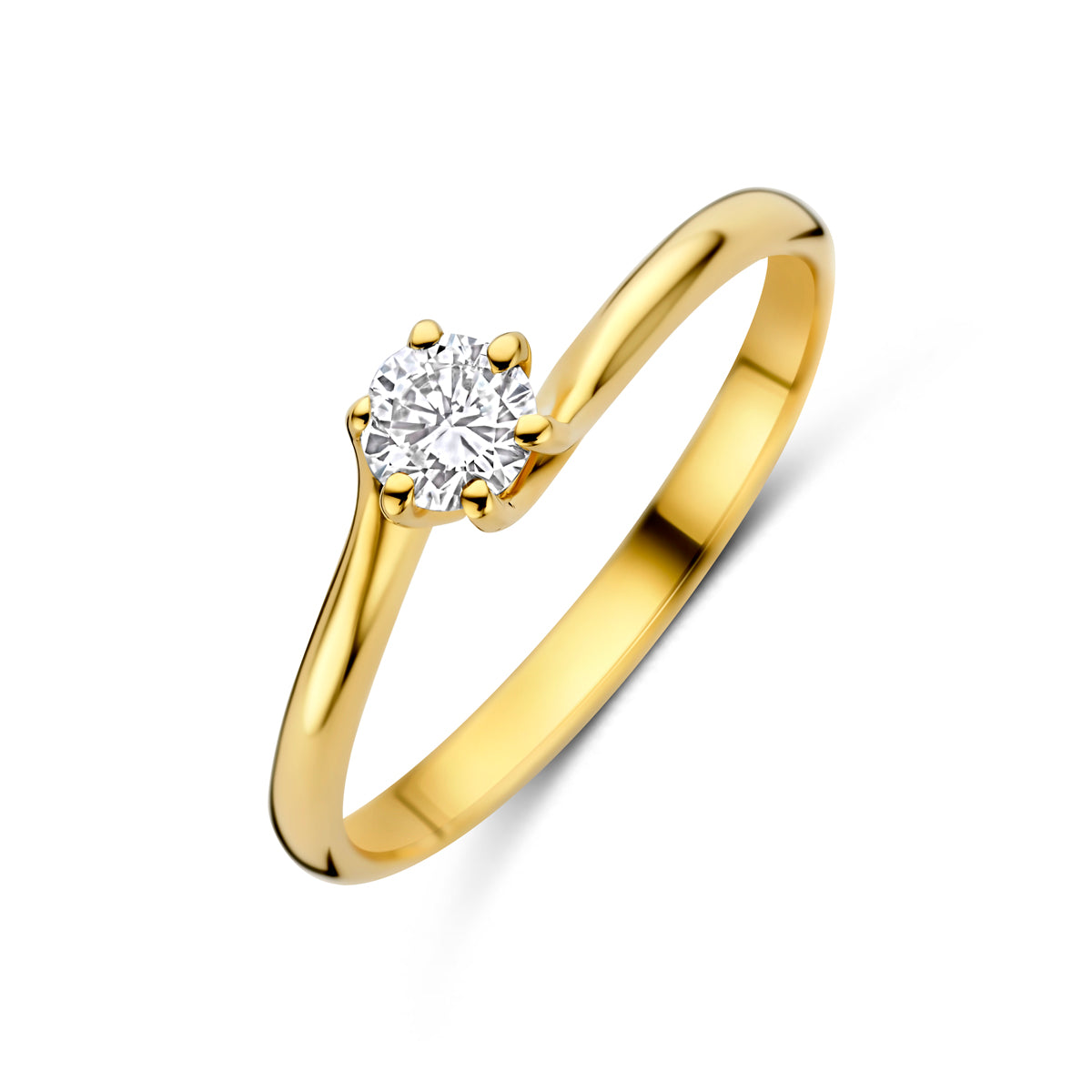 ring lab grown diamant 0.25ct g vs 14K geelgoud