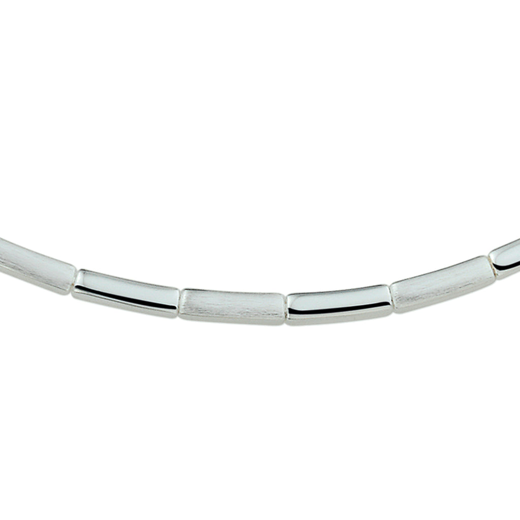Halskette poliert/matt 3,5 mm Silber rhodiniert