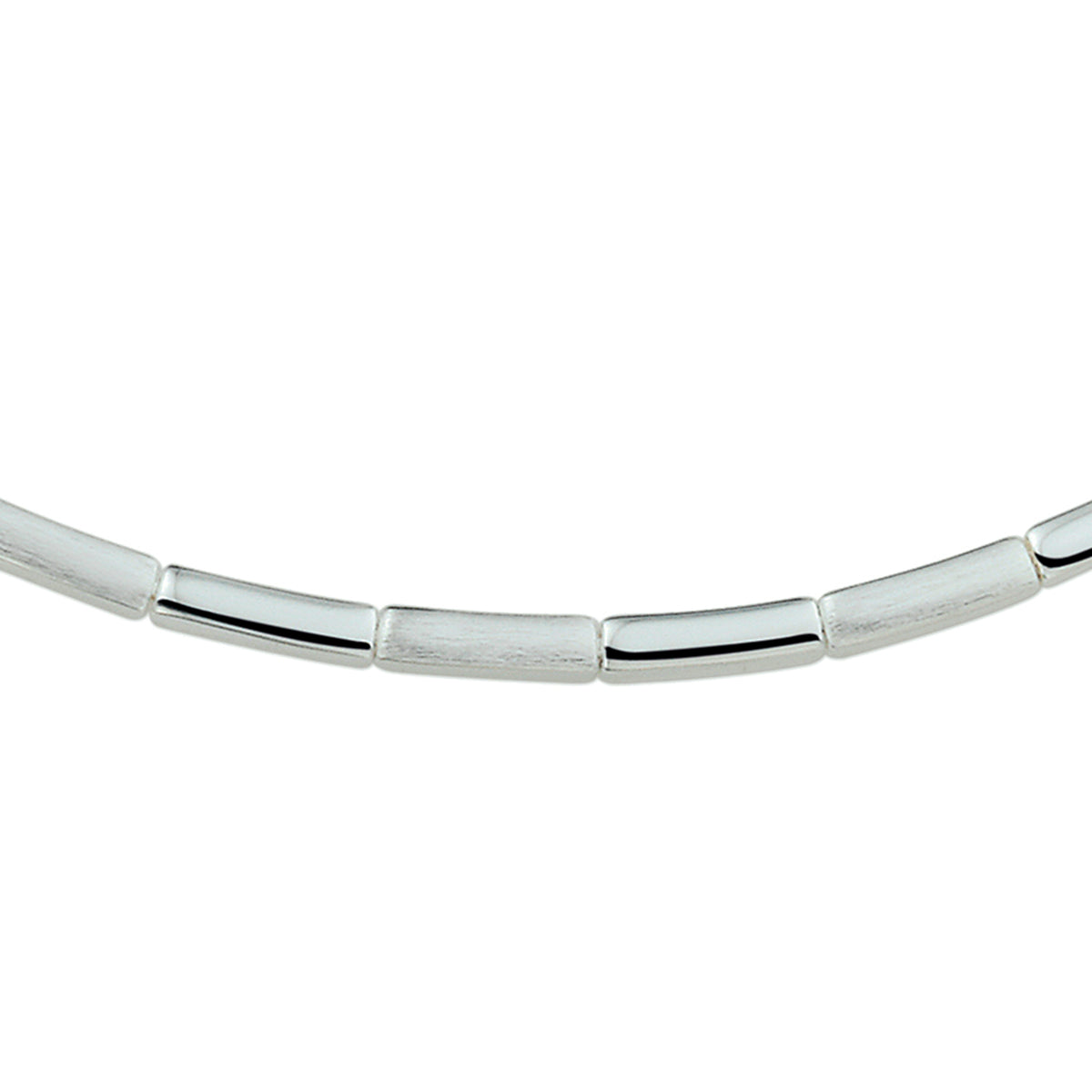 Halskette poliert/matt 3,5 mm Silber rhodiniert
