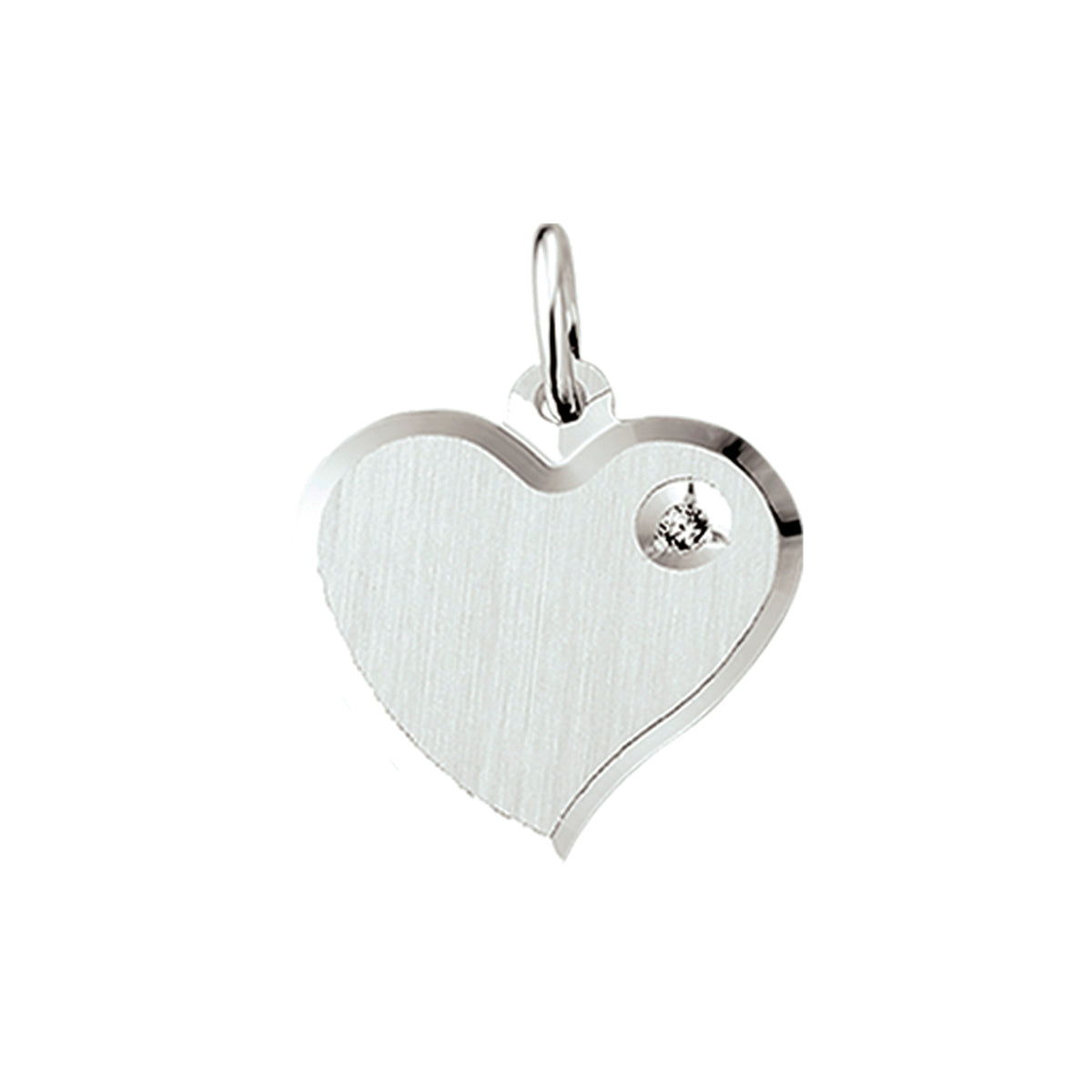graveerhart zirkonia poli/mat gediamanteerd zilver wit