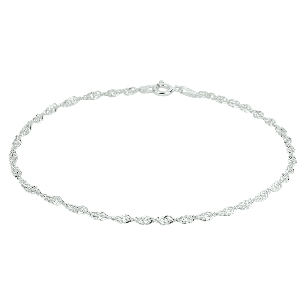 Fußkettchen Singapur 2,3 mm 24 cm Silber rhodiniert