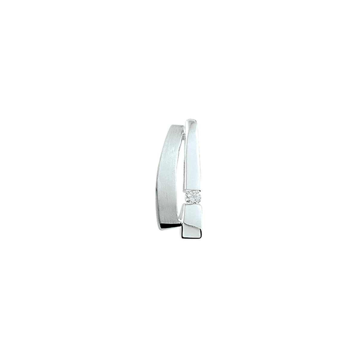 Anhänger Zirkonia Poly/Silber matt rhodiniert